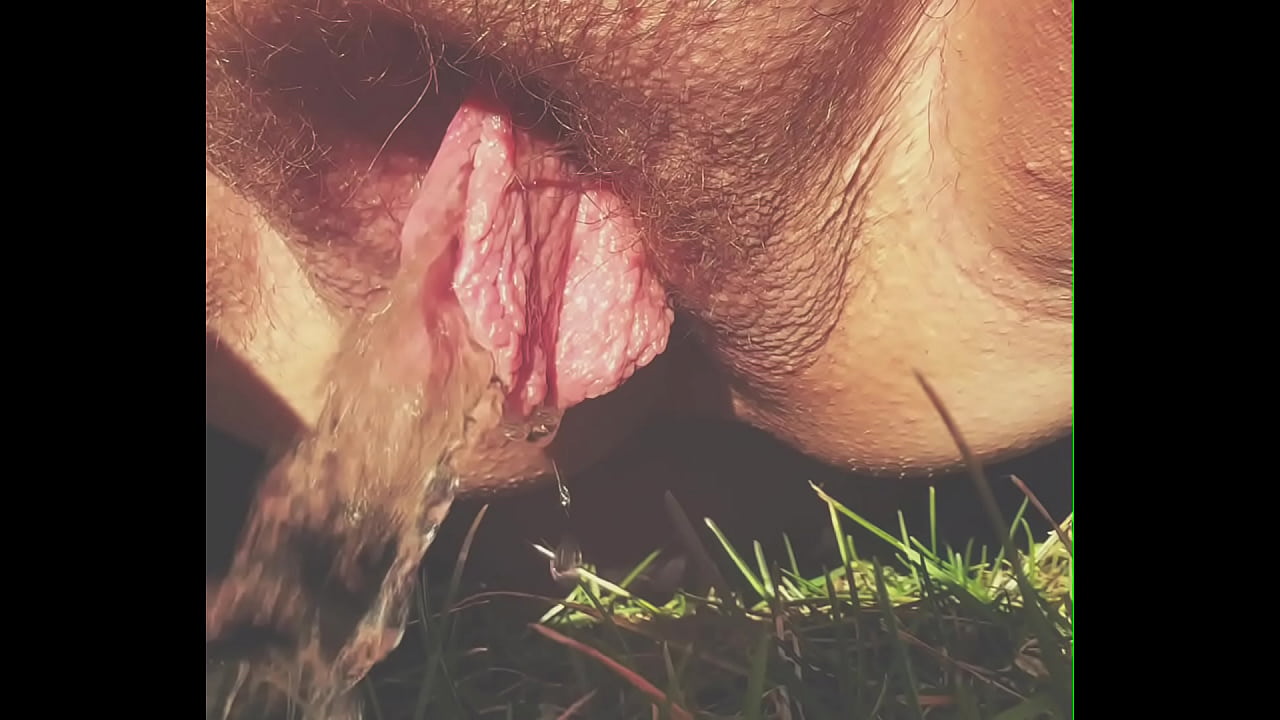 Pissing between large labia