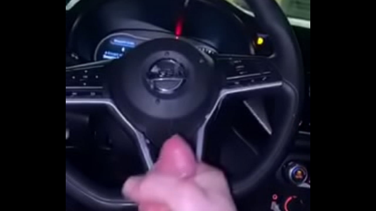 Teen cums on steering wheel