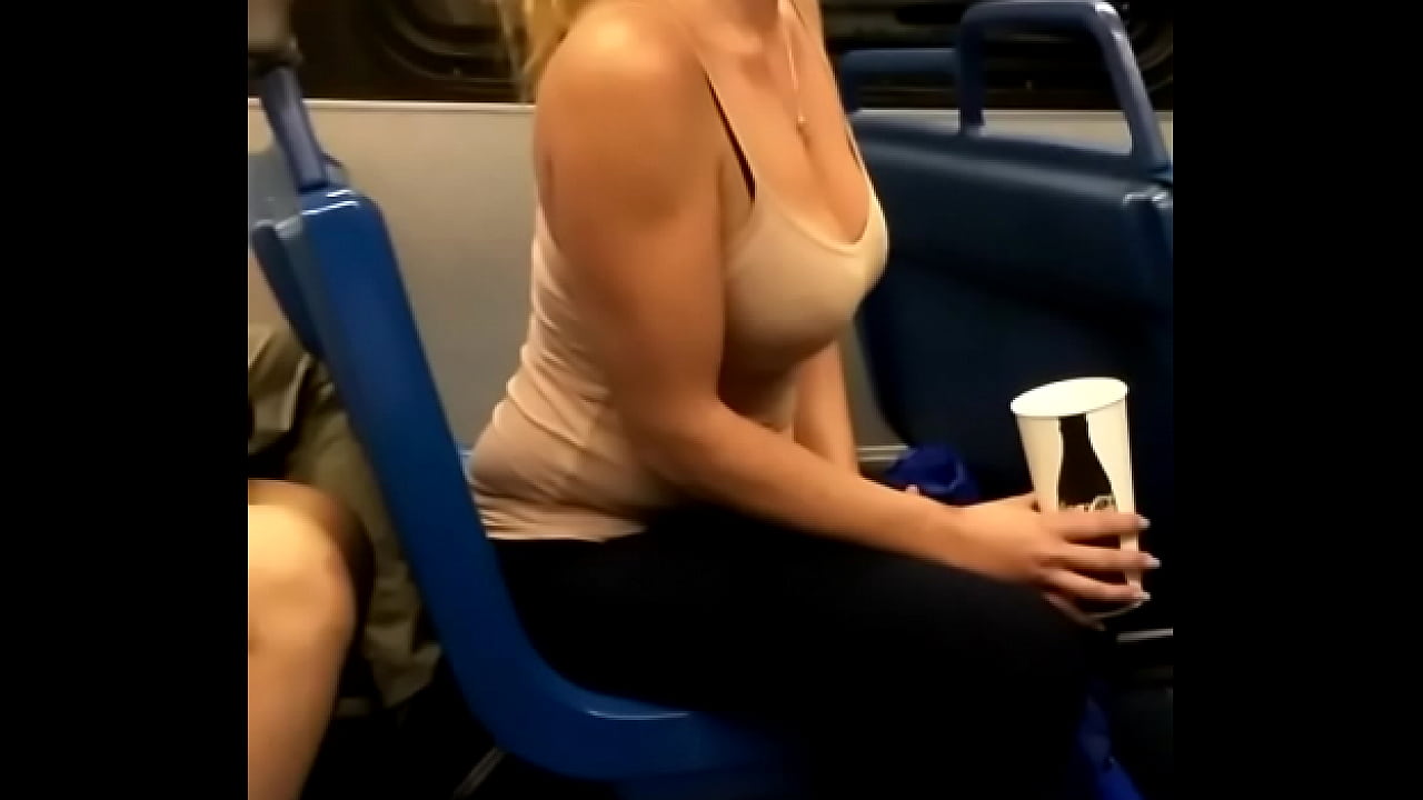 Big tits slut on the bus teasing