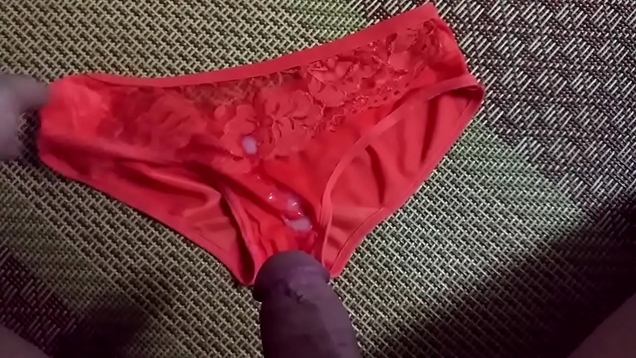 Sịp đỏ ren màu yêu thích  | Cum on panties compilation the best!