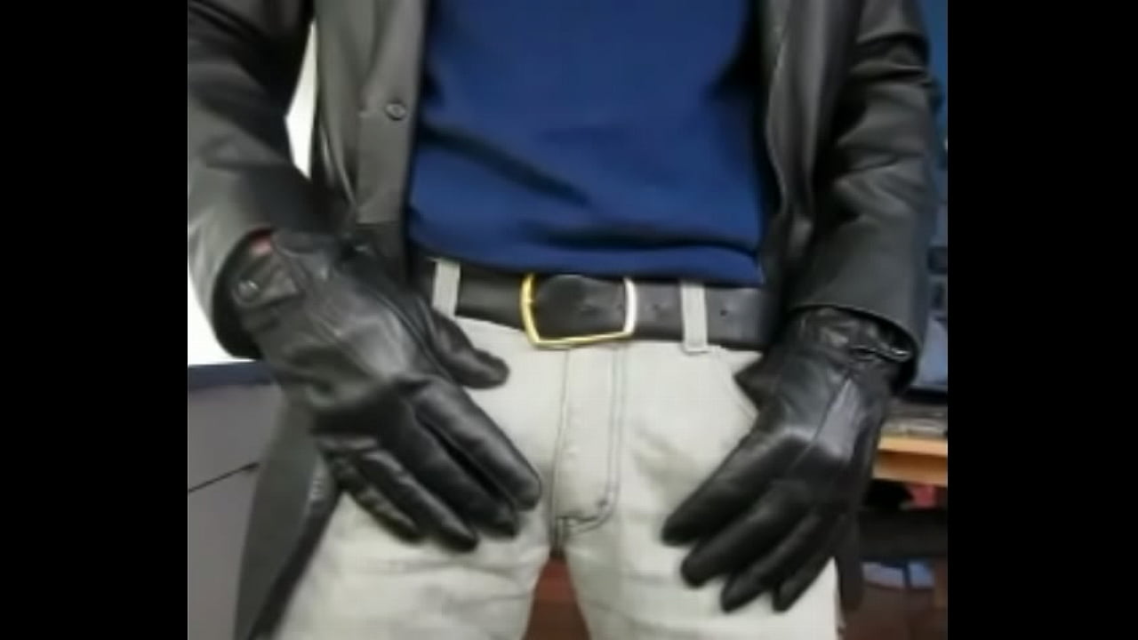 Jerking Off With Leather Gloves Onto Black Florsheim Boot