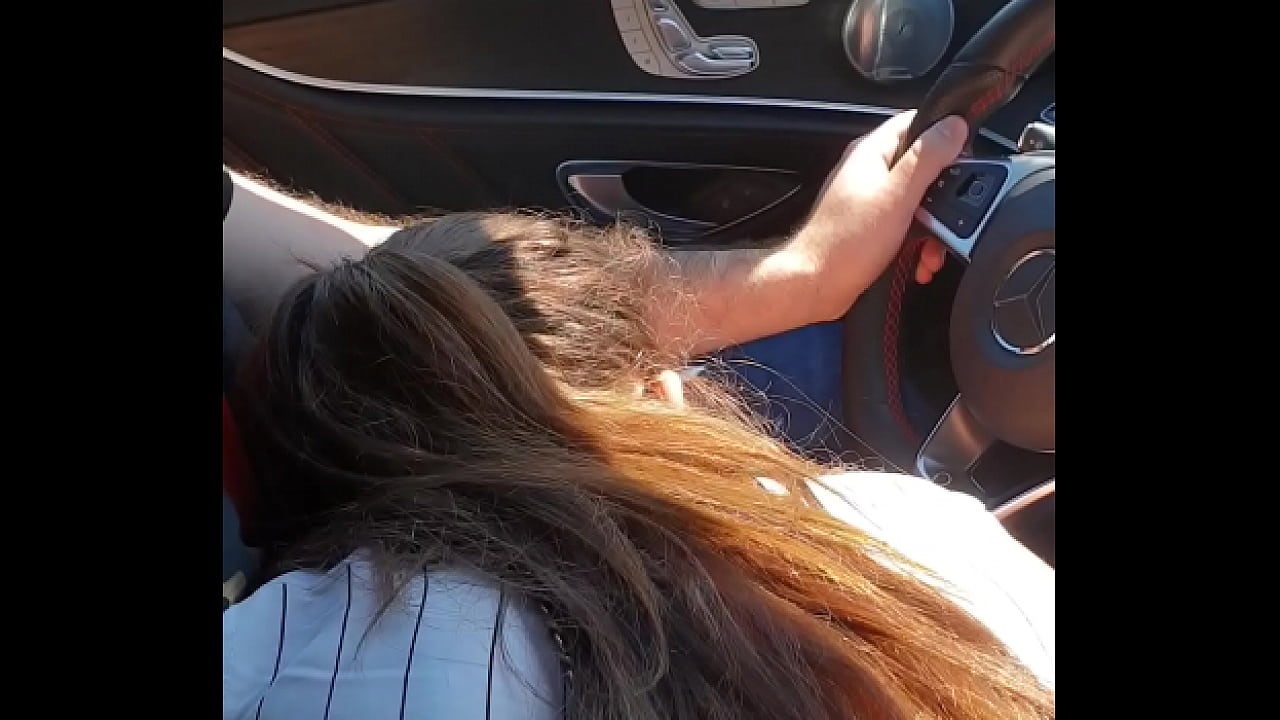Girl gives head in a mercedes