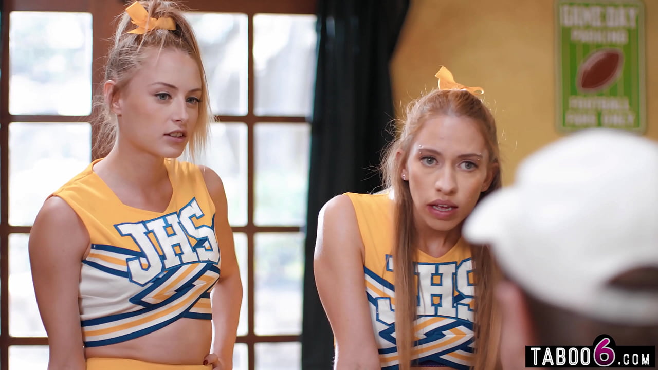 Two cheerleaders visit the coach to see which one will lead the squad this year