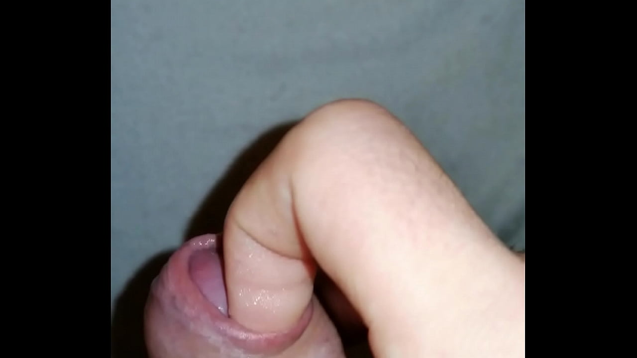 19 year old teen plays with his uncut dick