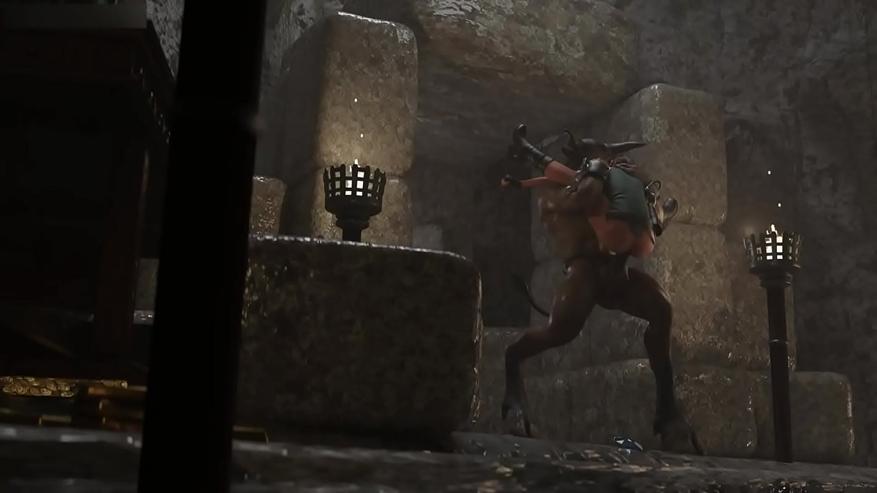 Lara got an orgasm from a guy in a minotaur costume!