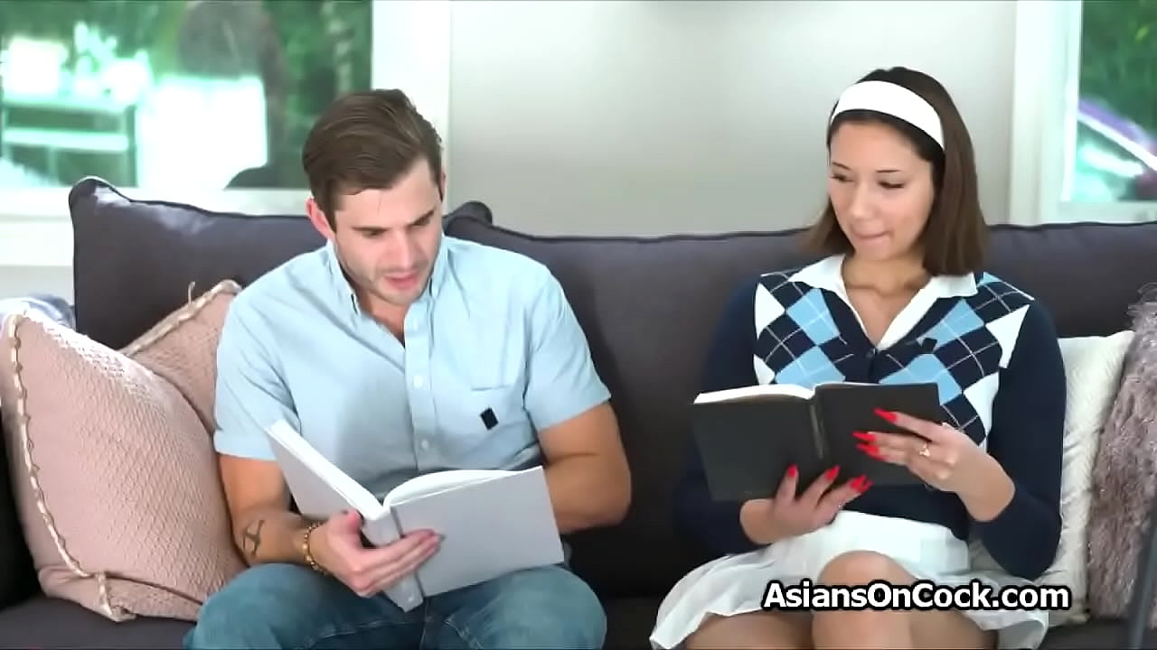 Asian coed with nice tits seduces tutor