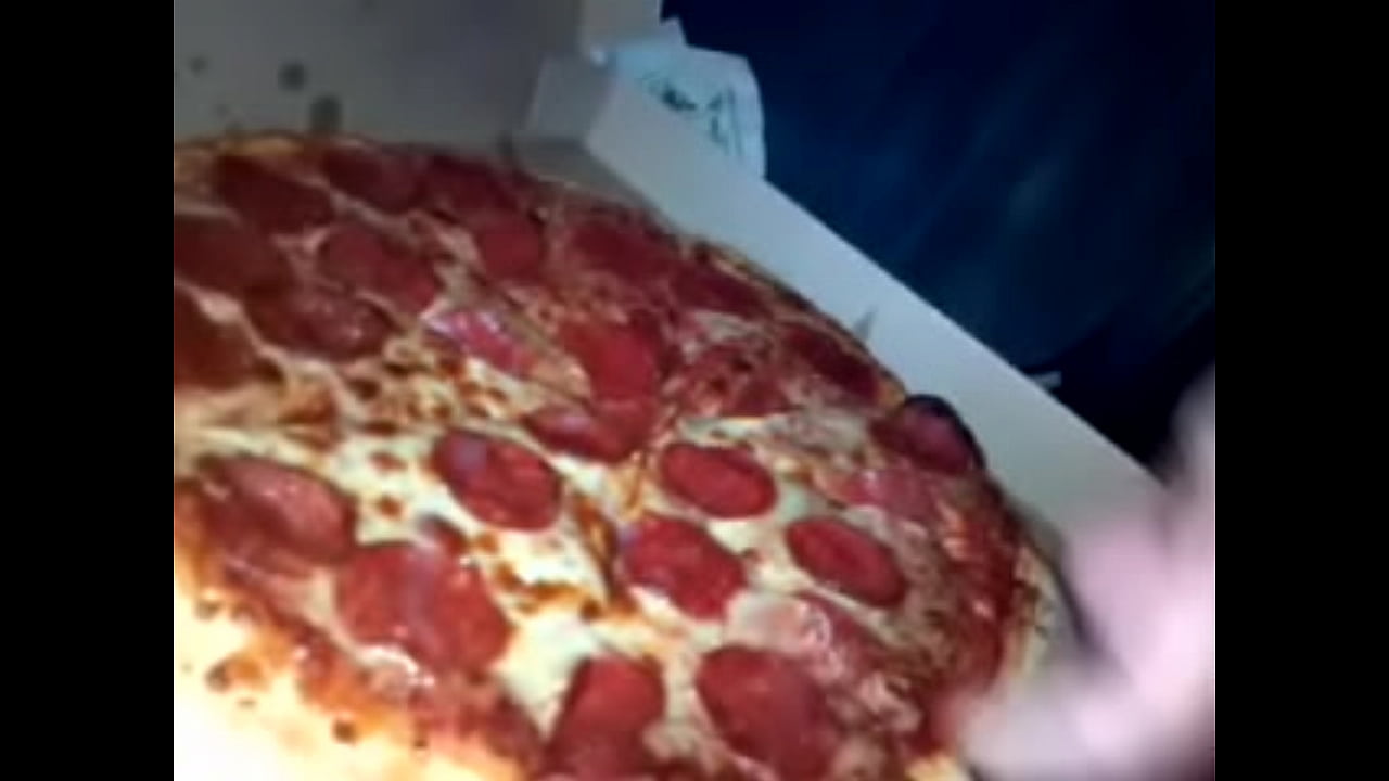 massive cumshot on young wifes pizza has friend eat some too!