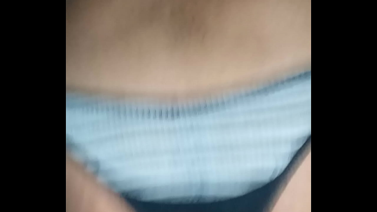 Husband showing off wives thong