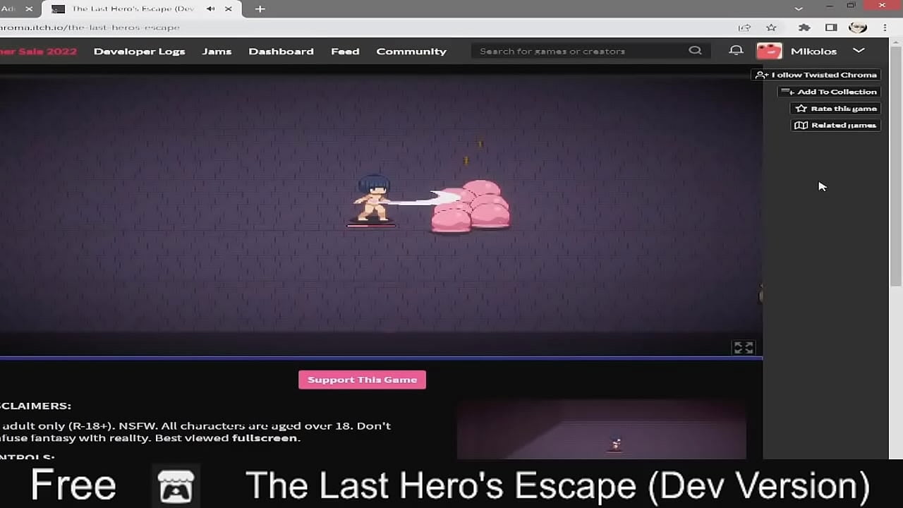 The Last Hero's Escape (free game itchio ) Action, Survival