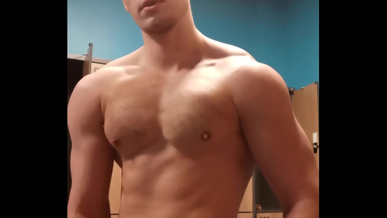 Gym locker rooms and muscle boy