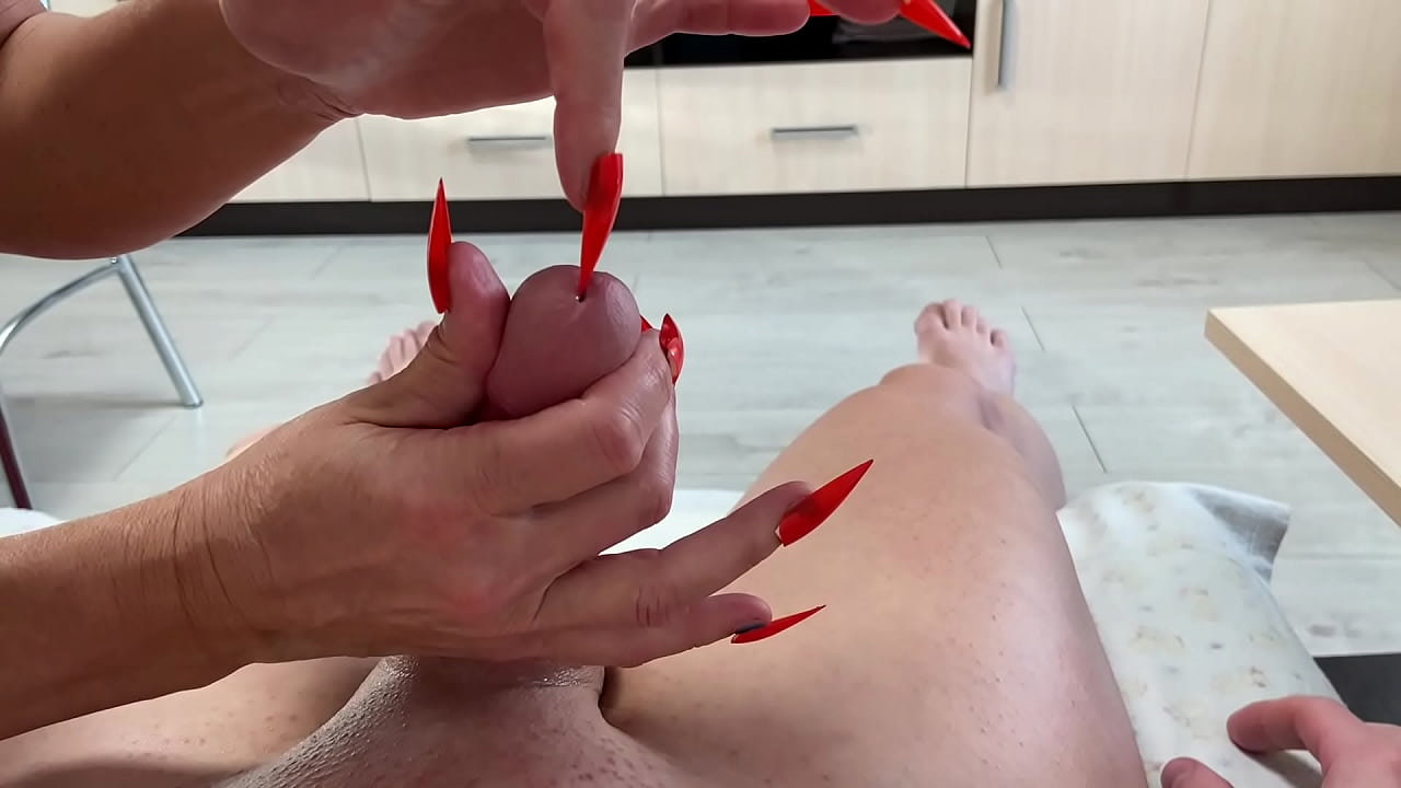 Old lady handjob oiled massage big cock
