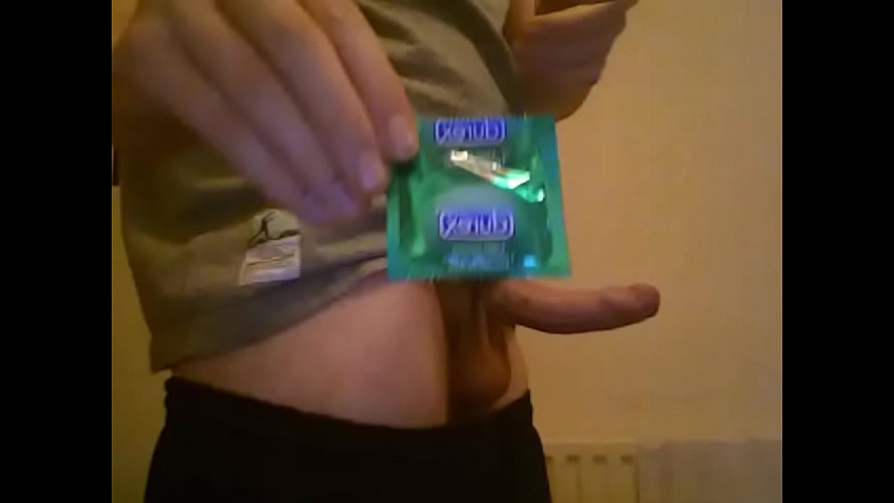 putting a condom on !!