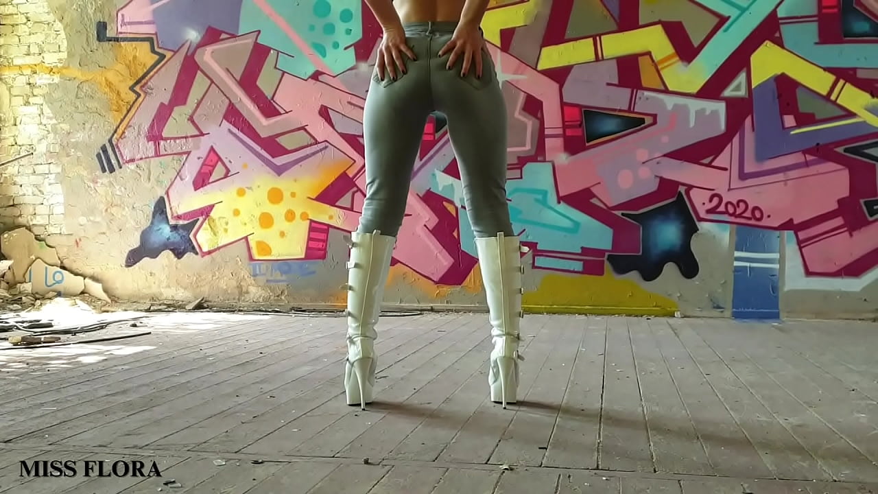 Walking and Teasing in My White Boots