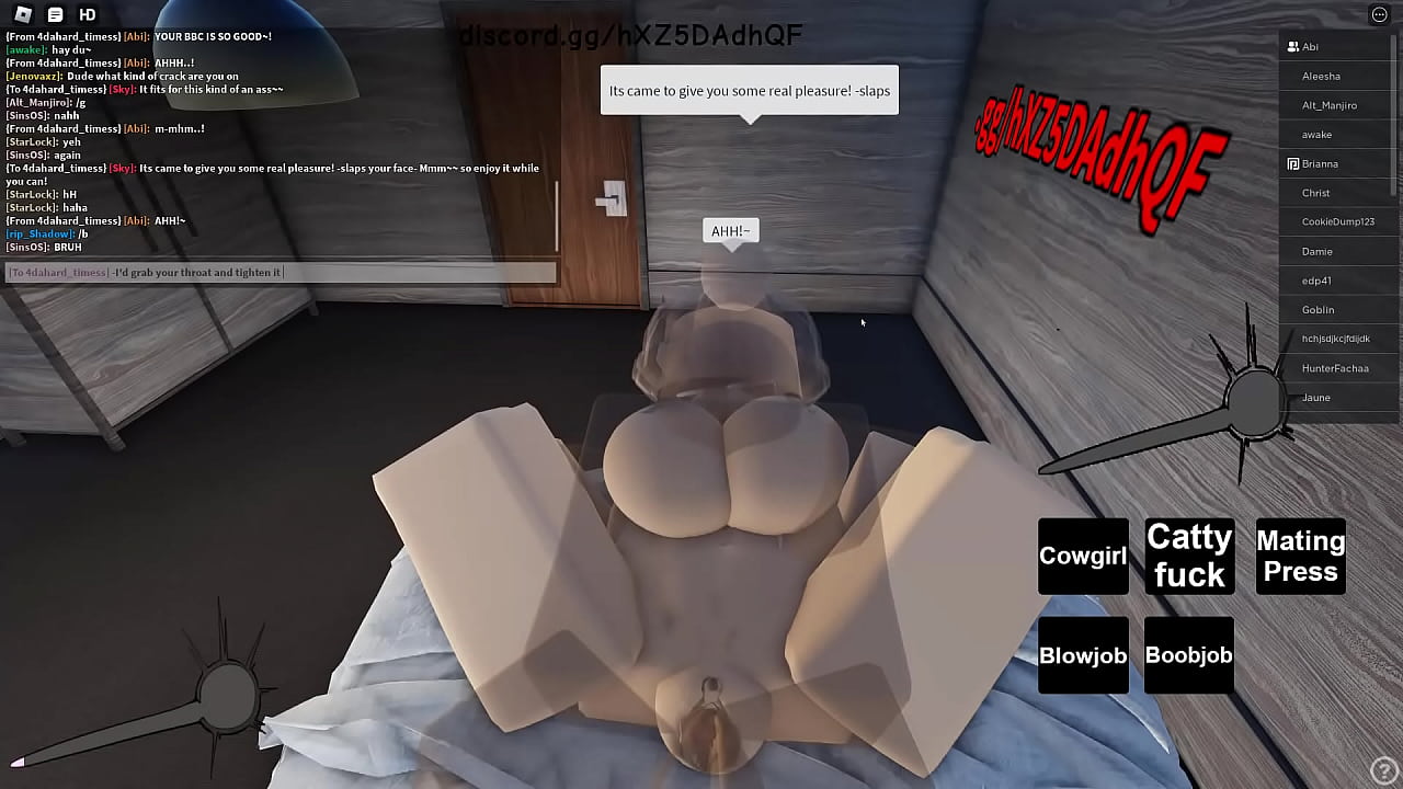 Roblox cute blonde white snowbunny girl getting a BBC into her tight pussy