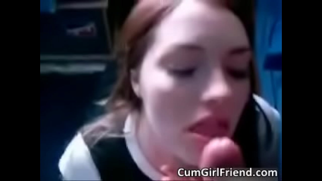 Sexy brunette teen girlfriend blows
