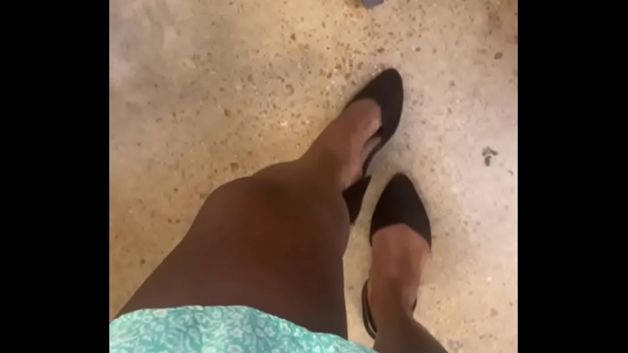 Enjoy ebony bbw in dress and flats