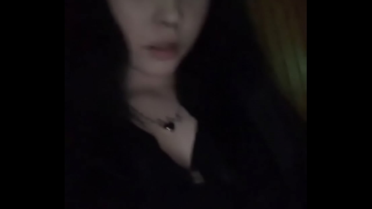 Goth Girl Plays With Purple Dildo in the Dark