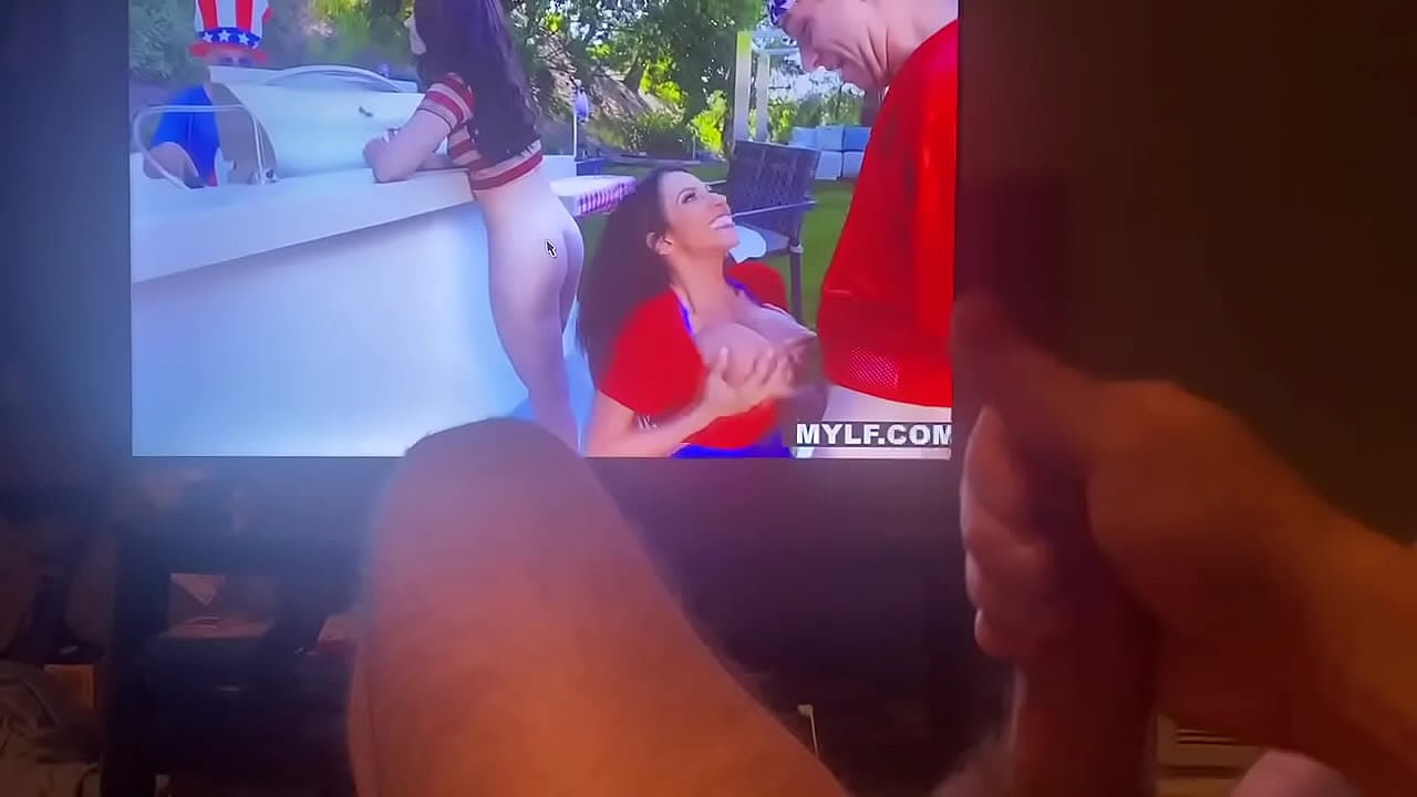 Jacking off my big dick to porn inside of my locked bedroom cumshot video 158