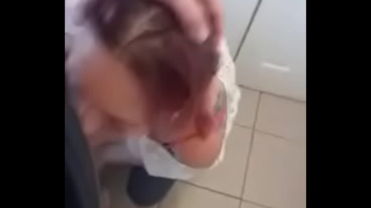 Unknown girl sucks in bathroom