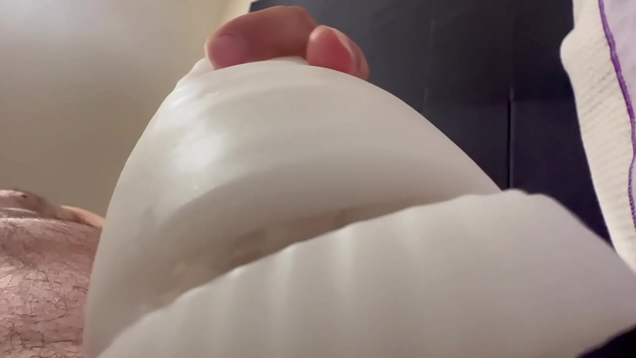 Tight foreskin cum with toy