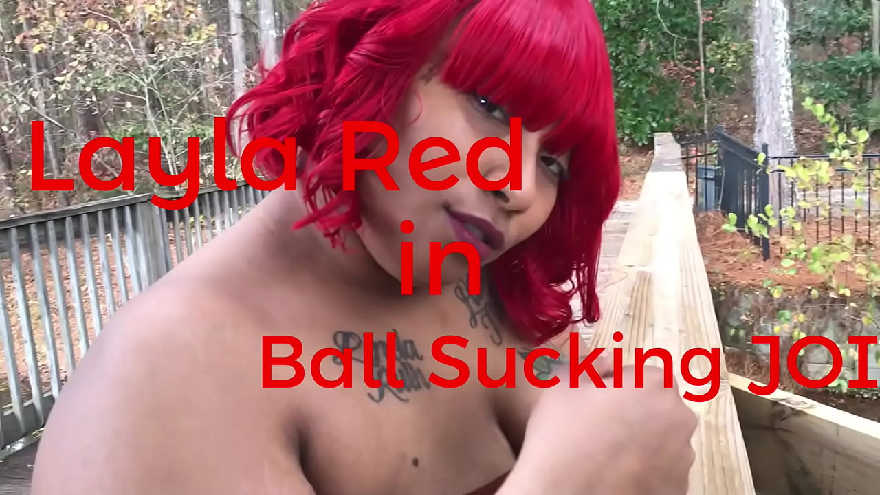 Ball sucking JOI Layla Red femdom pov fetish toys