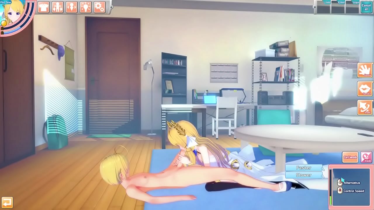 Anime blonde chick gets dicked