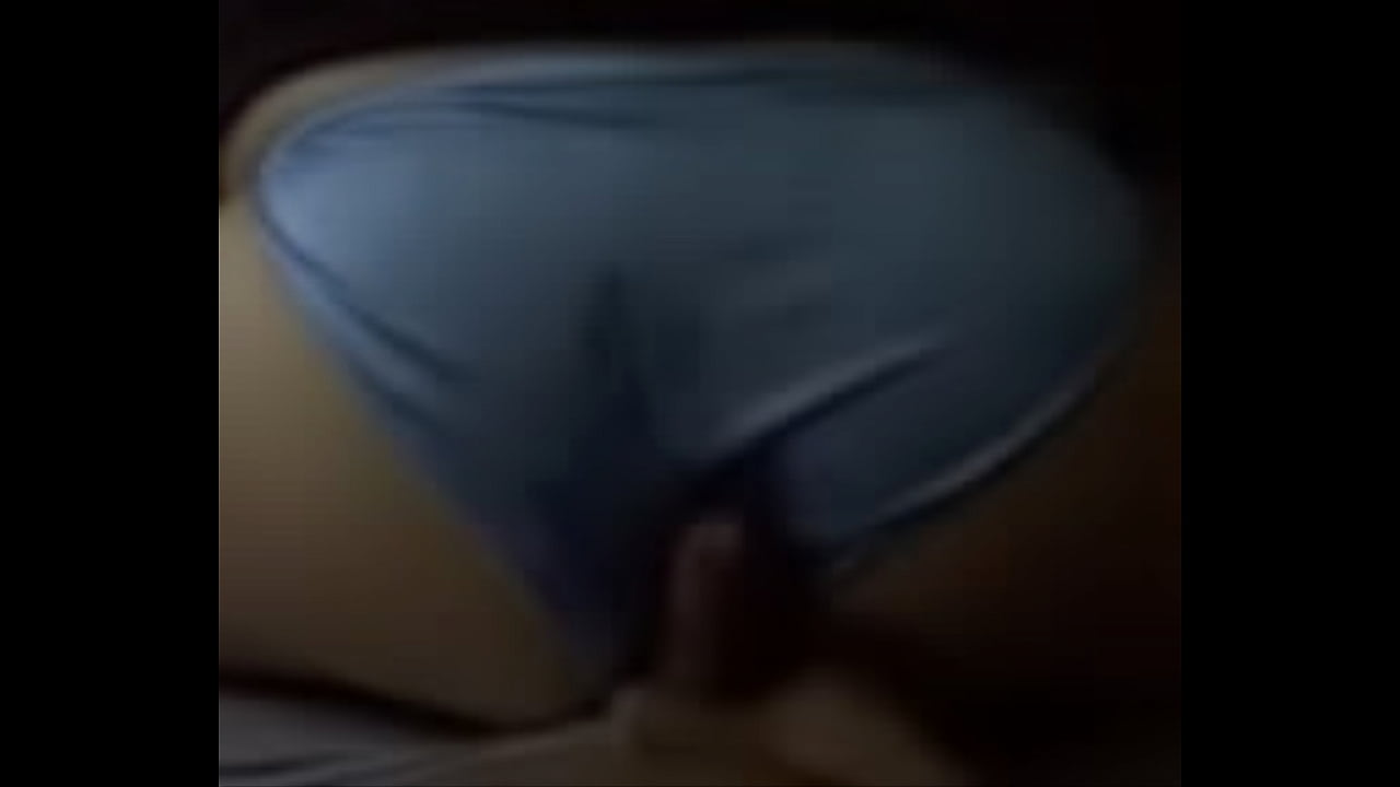 Cum on her blue satin panties