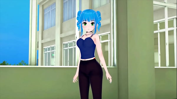 Hot blue haired anime girl takes huge dick - Hentai anime