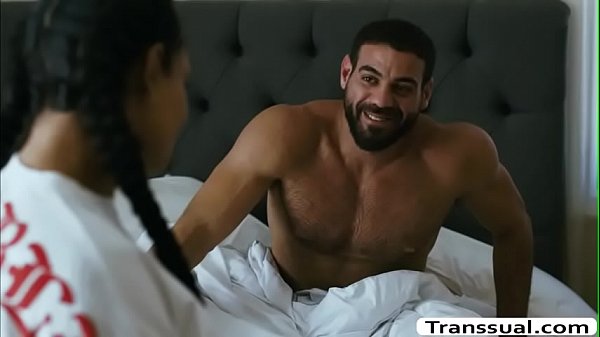 Shemale stepdaughter brings her stepdad a breakfast to his bed.After that,she seduces him to have sex with her.She starts throatis his big cock passionately and in return,her stepdad fucks her tight wet ass so hard.
