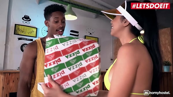 HORNYHOSTEL - Julia De Lucia - PAWG Romanian Pizza Delivery Babe Slams Her Pussy On A Black Cock  