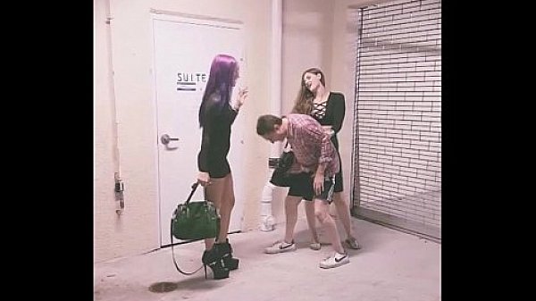 Two Goddesses (Amadahy and Miskha) kick hard in the balls Andrea Dipre!