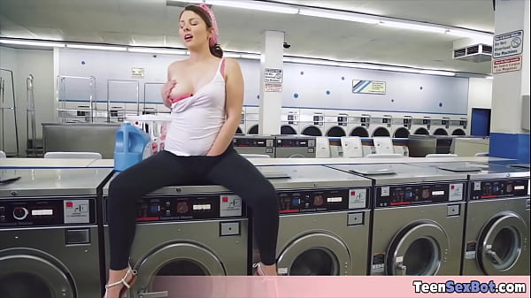 Cute chick fucked by a stranger in the bubble wash  