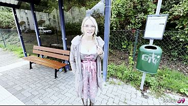 POV Anal Creampie Sex for slim Bavarian blonde Girl after Oktoberfest Pick Up at Bus Stop