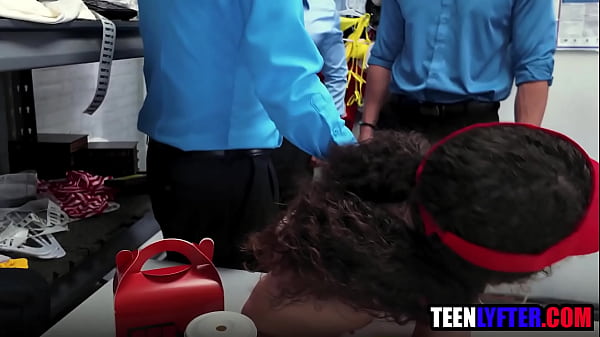 Teen thief fucked by 4 cocks 