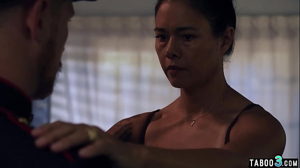 Asian mature stepmother riding on her stepsons huge dick 