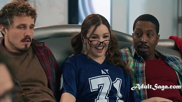 Cute Girlfriend Fucks Man's Friends Sneakily When They Were All Watching The Match