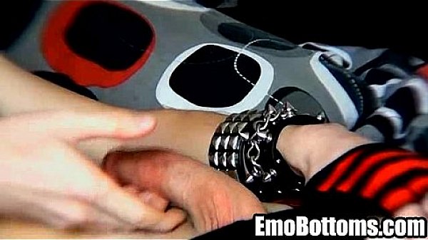 This sexy punk twink is jerking his big hard cock off