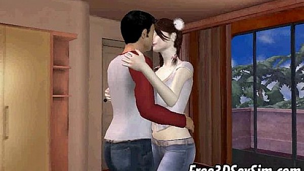 Pale 3D cartoon babe getting double teamed hard  