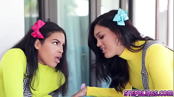 Maya Farrell and Alina Belle pleasing their stepbrother and fucks him in inside his room 