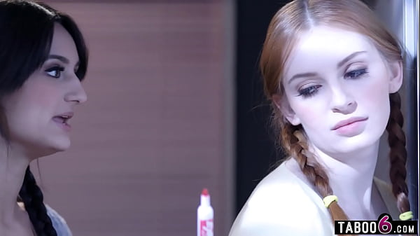 MILF teacher shows two bratty teens whats up in a wild lesbian 3some