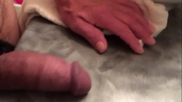 Rubbing cock on bathroom cabinet