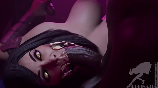Mileena sucking cock with her fangs