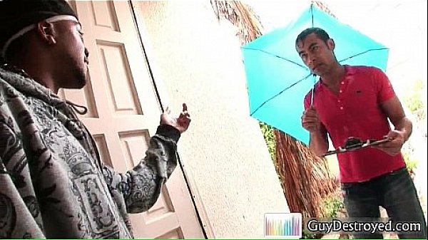 Latin Emilio gets ass fucked by black gay sex