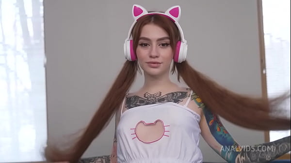 Two monster cocks in one hole DVP   anal ! First Double Pussy teenager 19yo - Little Ninja