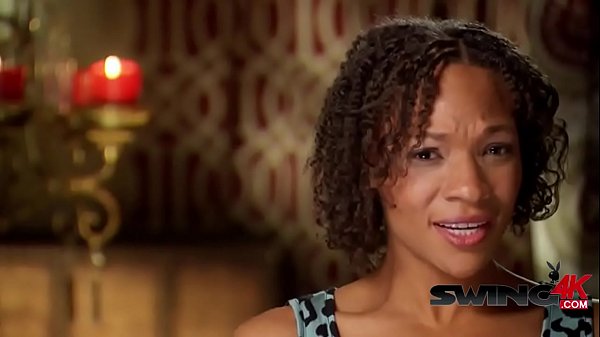 Handsome ebony stallion eating swinger pussy