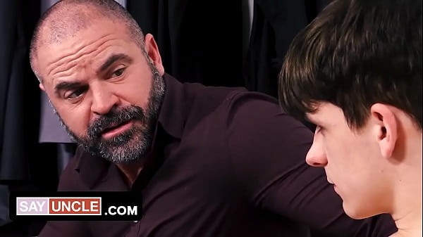 My Stepdad Caught Me Masturbating And Took My Cock In Hands To Teach Me How It's Done 