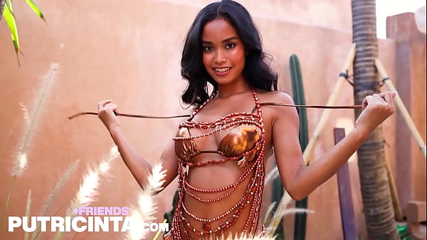 Horny Asian Babe Putri Cinta, Showing Off Her Brown Huge Tits. 