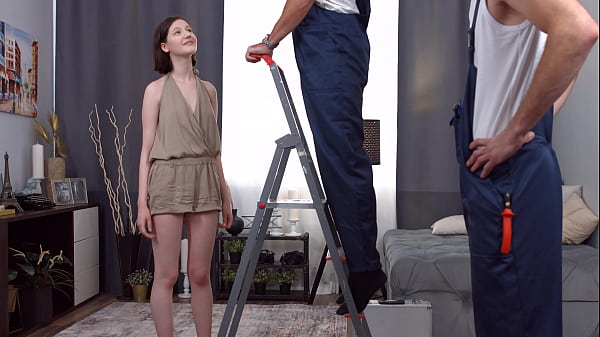 Slim teen double penetrated