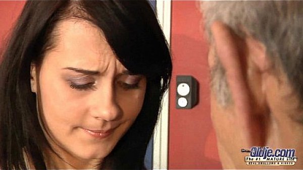 Young girl is so kinky that fucks an old fart in a locker room