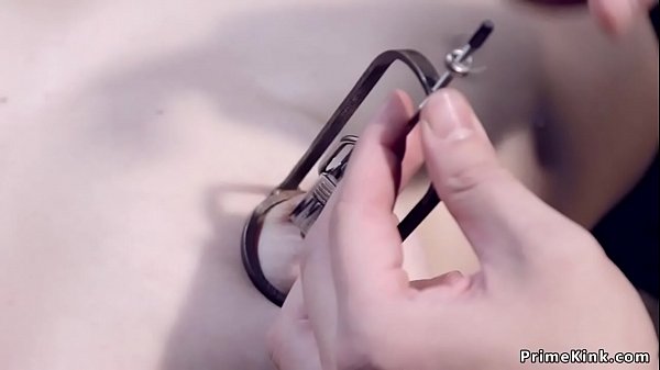 Hot ass blonde slave gets ass whipped in bondage 